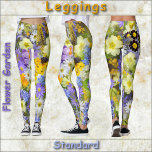 Leggings LÉGUMES - "Jardin Fleur" - Design Floral<br><div class="desc">Une image d'art floral intitulée "Jardin floral" est présentée sur ces Leggings Standard colorés. Disponible en cinq tailles pour femmes (XS, S, M, L, XL). Voir la description "A propos de ce produit" ci-dessous pour des informations générales sur le dimensionnement et le produit, L'image florale couvre l'ensemble de la paire...</div>