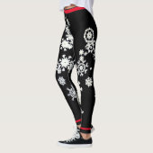 LEGGINGS LÉGUMES PERSONNALISÉS FLAKE À NEIGE ROUGE (Gauche)