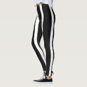 Leggings Légumineuses à bandes noires et blanches (Gauche)