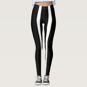 Leggings Légumineuses à bandes noires et blanches