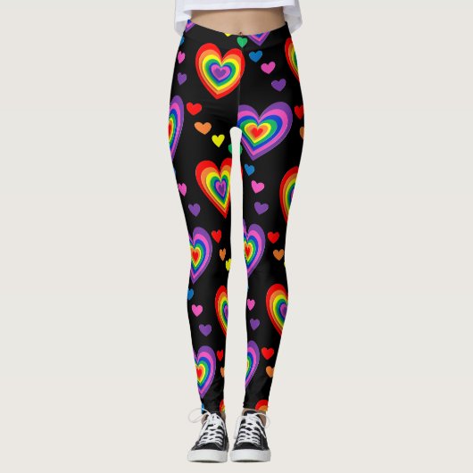 Leggings Légumineuses à coeur arc-en-ciel (Devant)