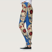 Leggings Légumineuses à crâne de sucre - Rose Design crâne  (Gauche)