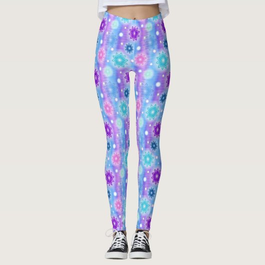 Leggings légumineuses à fleurs de neige (Devant)