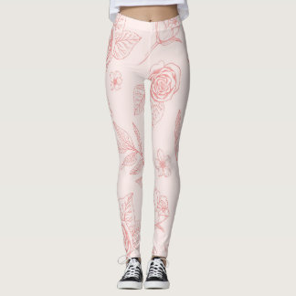 Leggings légumineuses à fleurs dessinées à la main