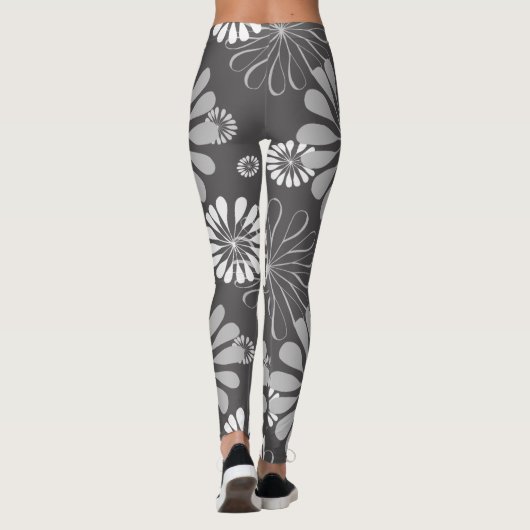 Leggings légumineuses à fleurs grises (Dos)