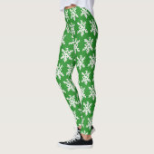 Leggings Légumineuses à flocon de neige vert (Gauche)