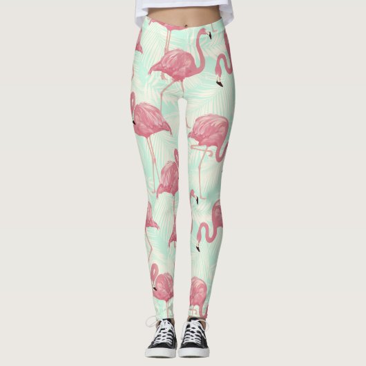 Leggings Légumineuses à motif Flamingo (Devant)