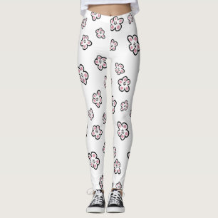 Leggings légumineuses à motifs floraux roses