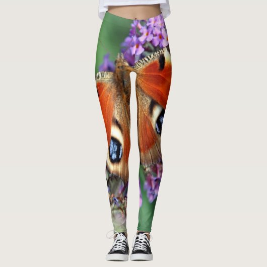 Leggings Légumineuses à papillon de paon (Devant)