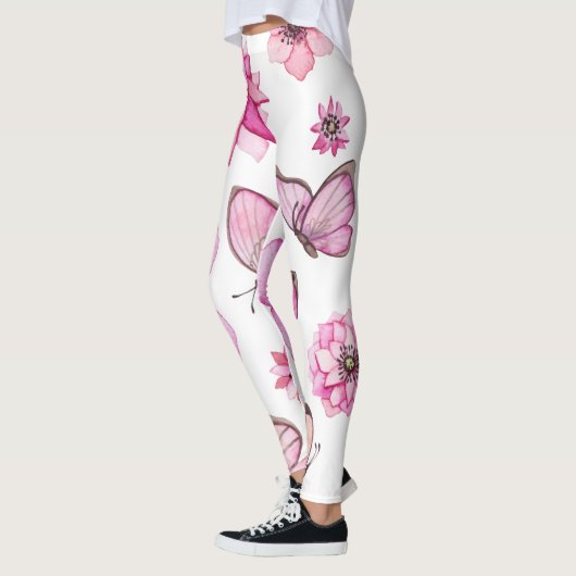 Leggings légumineuses à papillon pour femmes | motif de pap (Gauche)