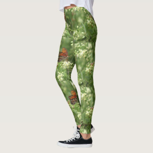 Leggings Légumineuses à papillons orange avec nom personn