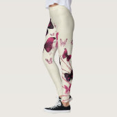 Leggings Légumineuses à papillons roses et violets (Gauche)