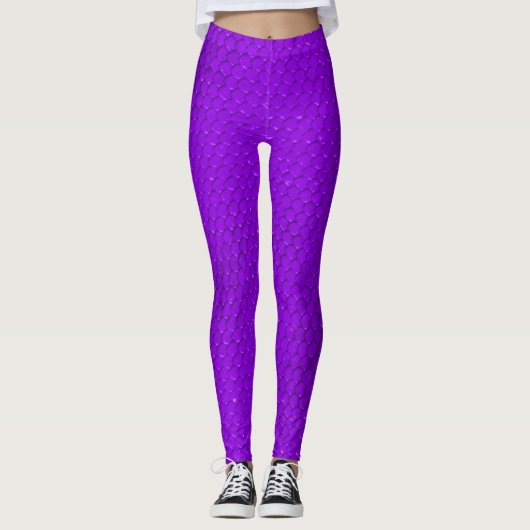 Leggings légumineuses à peau de serpent violet (Devant)