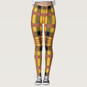 Leggings légumineuses à plaid jaune
