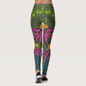 Leggings Légumineuses Abstraites de coneflower (Dos)