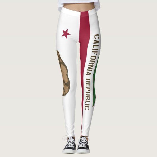 Leggings Légumineuses avec le drapeau de l'État de Californ (Devant)