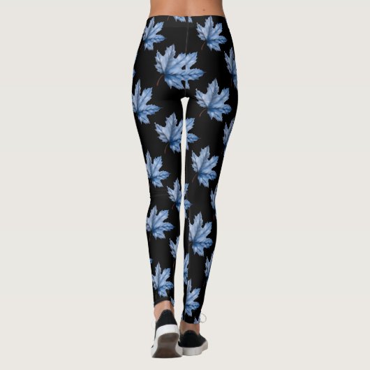 Leggings Légumineuses bleu feuille d'érable (Dos)