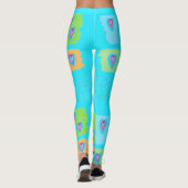 Leggings Légumineuses Bleues Avec Coeurs (Dos)