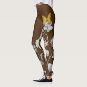 Leggings Légumineuses Brown à fleurs et papillons (Gauche)