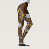Leggings Légumineuses Brown à fleurs et papillons (Droite)