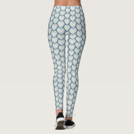Leggings Légumineuses d'aquarelle au coeur de diamant (Dos)