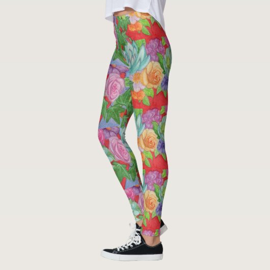 Leggings Légumineuses d'aquarelle florale Pantalon Abstrait (Gauche)