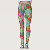 Leggings Légumineuses d'aquarelle florale Pantalon Abstrait (Devant)