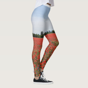 Leggings Légumineuses de champs de pavot pour le yoga et d'