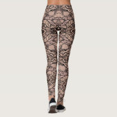 Leggings Légumineuses de dentelle noire Faux avec fleurs (Dos)