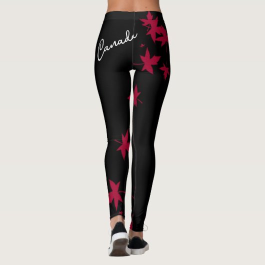 Leggings Légumineuses de feuille d'érable du Canada (Dos)