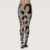 Leggings Légumineuses de léopard noir et brun (Dos)