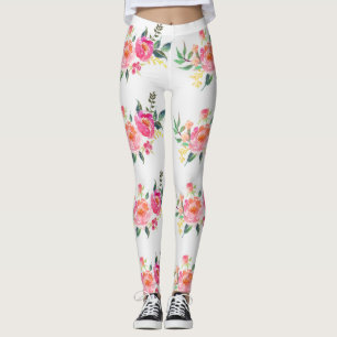 Leggings Légumineuses de pivoine rose