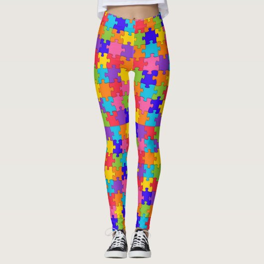 Leggings légumineuses de puzzle autiste (Devant)