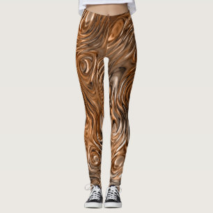 Leggings Légumineuses d'impression "cuivre" moulées