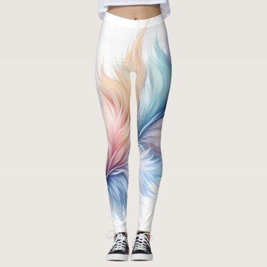 Leggings Légumineuses en plume, Plumes pastel (Devant)