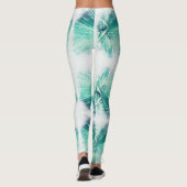 Leggings Légumineuses feuilles de palmier vert (Dos)
