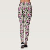 Leggings Légumineuses florales tropicales (rose) (Dos)
