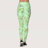 Leggings Légumineuses florales vertes (Dos)