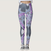 Leggings Légumineuses géométriques modernes de couleur gris (Devant)