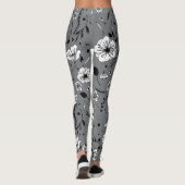 Leggings Légumineuses grises florales (Dos)
