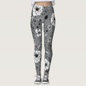 Leggings Légumineuses grises florales (Devant)