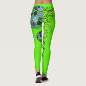 Leggings légumineuses longues en or vert citron (Dos)