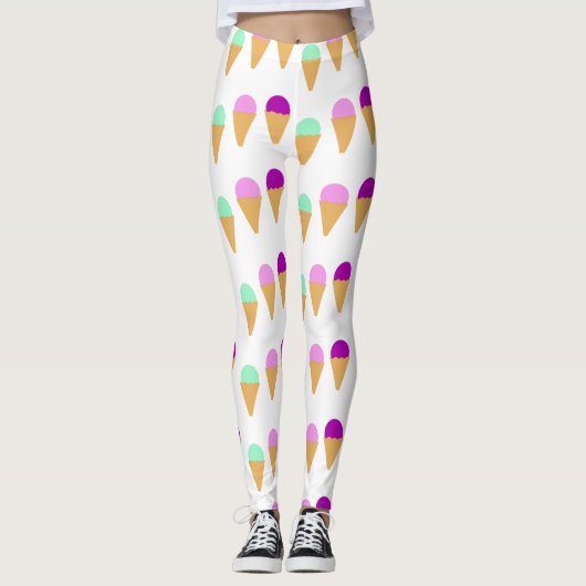 Leggings Légumineuses Motifs à la crème glacée (Devant)