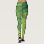 Leggings légumineuses motifs à texture liquide verte (Dos)
