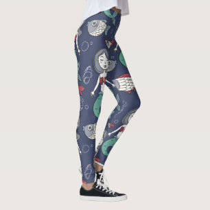 Leggings Légumineuses Motifs mignonnes de sirène