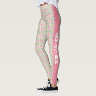 Leggings Légumineuses personnalisées Pastel Plaid