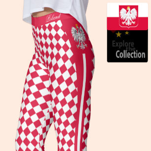 Leggings Légumineuses polonaises, mode premium, Drapeau pol