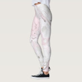 Leggings Légumineuses pour femmes Effet de marbre rose et g (Gauche)