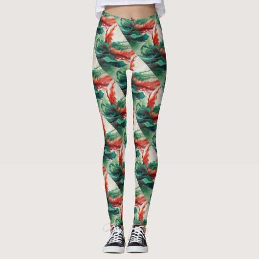 Leggings Légumineuses rouges vertes (Devant)