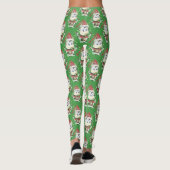Leggings Légumineuses vertes motifs de vache de Noël (Dos)